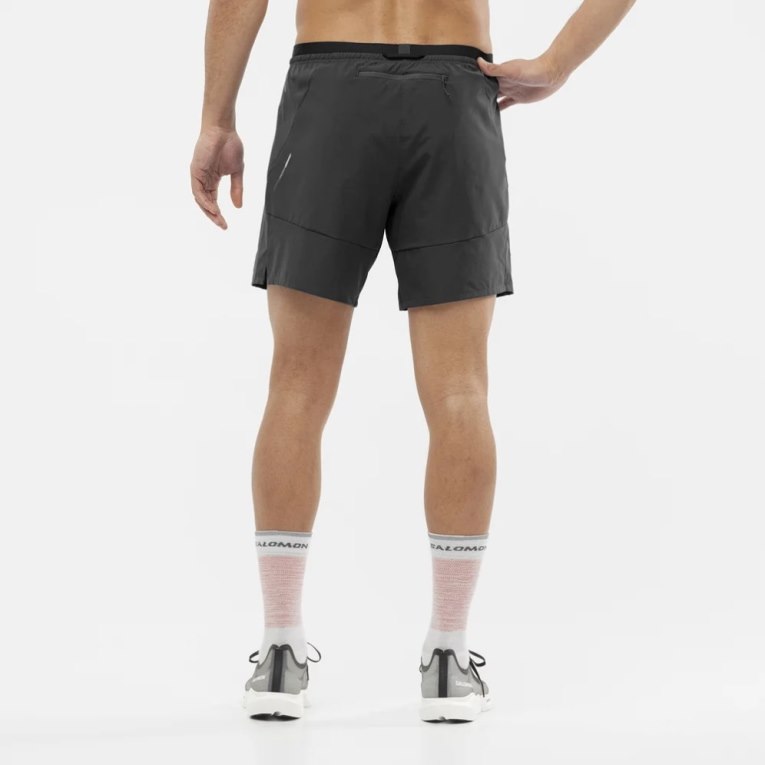 Black Salomon Cross 7'' No Liner Men's Shorts | PH 24936V